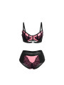 CONJUNTO LENCERÍA ROSA ENCAJE MALLA SUJETADOR PUSH-UP DE LA MARCA SUBBLIME SETS