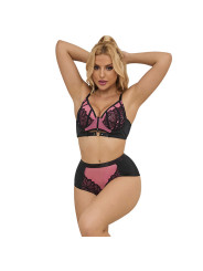 CONJUNTO LENCERÍA ROSA ENCAJE MALLA SUJETADOR PUSH-UP DE LA MARCA SUBBLIME SETS