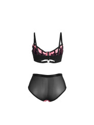 CONJUNTO LENCERÍA ROSA ENCAJE MALLA SUJETADOR PUSH-UP DE LA MARCA SUBBLIME SETS