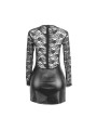 CAMISÓN SEXY NEGRO CUERO PU CON ENCAJE Y MANGA LARGA DE LA MARCA SUBBLIME DRESSES