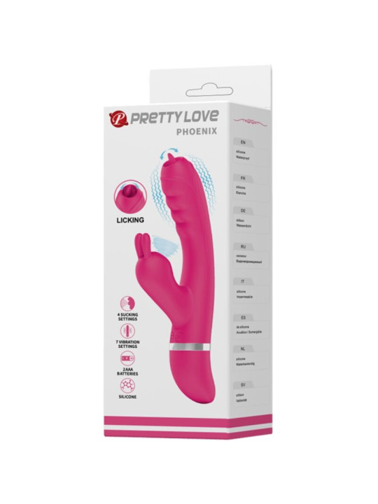 VIBRADOR RABBIT PRETTY LOVE PHOENIX ROSA MULTIFUNCIÓN DE LA MARCA PRETTY LOVE