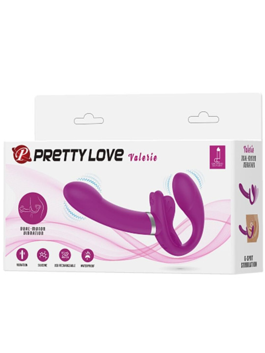 VIBRADOR DOBLE STRAP-ON 12 MODOS PRETTY LOVE VALERIE DE LA MARCA PRETTY LOVE
