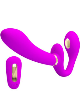 VIBRADOR DOBLE STRAP-ON CONTROL REMOTO PRETTY LOVE MORADO DE LA MARCA PRETTY LOVE