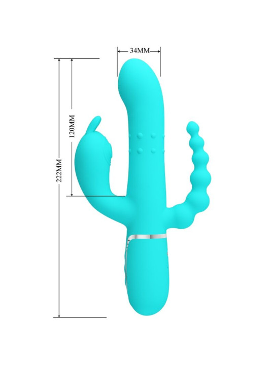 VIBRADOR RABBIT 4 EN 1 PRETTY LOVE CAMMY AZUL DE LA MARCA PRETTY LOVE