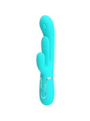 VIBRADOR RABBIT 3 EN 1 SHANIA 7 MODOS SILICONA SUAVE DE LA MARCA PRETTY LOVE