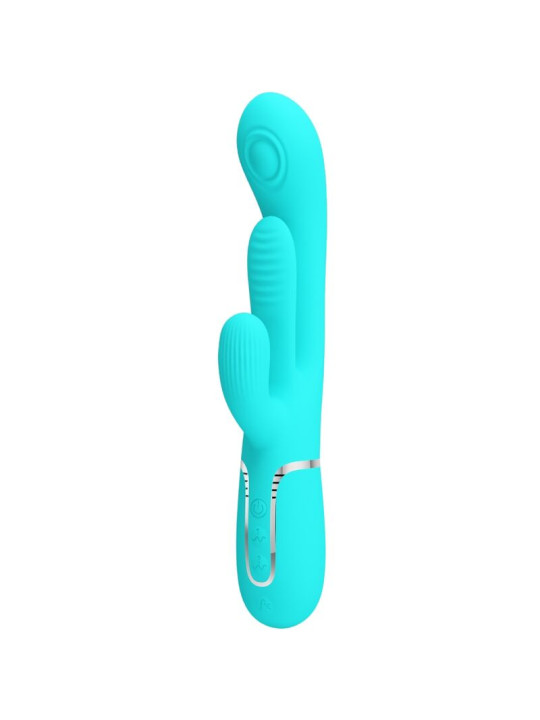 VIBRADOR RABBIT 3 EN 1 SHANIA 7 MODOS SILICONA SUAVE DE LA MARCA PRETTY LOVE