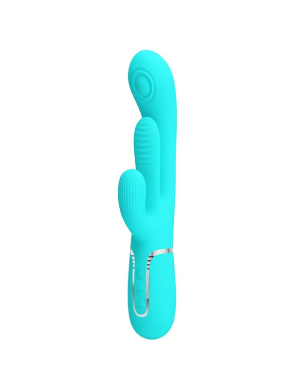 VIBRADOR RABBIT 3 EN 1 SHANIA 7 MODOS SILICONA SUAVE DE LA MARCA PRETTY LOVE