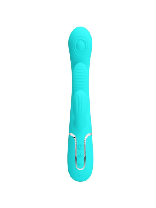 VIBRADOR RABBIT 3 EN 1 SHANIA 7 MODOS SILICONA SUAVE DE LA MARCA PRETTY LOVE