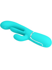 VIBRADOR RABBIT 3 EN 1 SHANIA 7 MODOS SILICONA SUAVE DE LA MARCA PRETTY LOVE