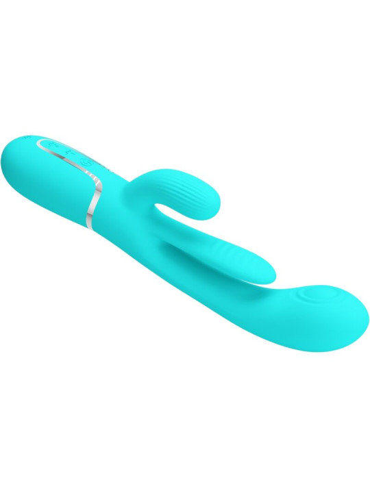 VIBRADOR RABBIT 3 EN 1 SHANIA 7 MODOS SILICONA SUAVE DE LA MARCA PRETTY LOVE