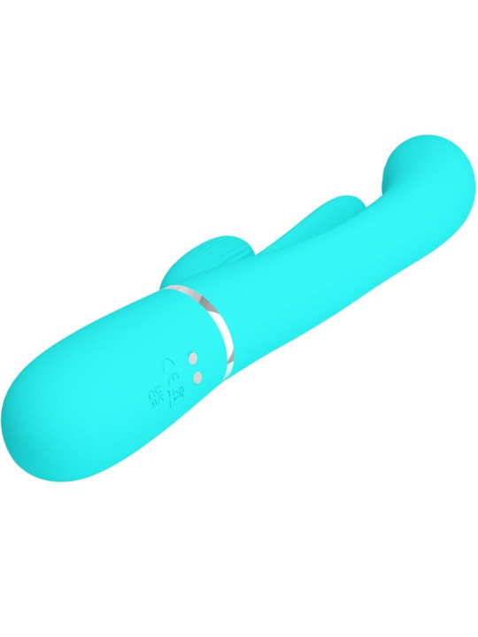 VIBRADOR RABBIT 3 EN 1 SHANIA 7 MODOS SILICONA SUAVE DE LA MARCA PRETTY LOVE
