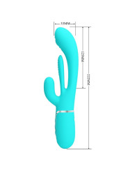 VIBRADOR RABBIT 3 EN 1 SHANIA 7 MODOS SILICONA SUAVE DE LA MARCA PRETTY LOVE