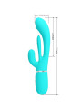 VIBRADOR RABBIT 3 EN 1 SHANIA 7 MODOS SILICONA SUAVE DE LA MARCA PRETTY LOVE