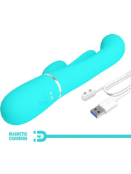 VIBRADOR RABBIT 3 EN 1 SHANIA 7 MODOS SILICONA SUAVE DE LA MARCA PRETTY LOVE