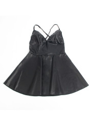 CAMISÓN SEXY NEGRO CON TIRANTES DE CUERO PU - SUBBLIME DE LA MARCA SUBBLIME DRESSES