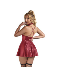CAMISÓN SEXY BURDEOS CON TIRANTES DE CUERO PU - SUBBLIME DE LA MARCA SUBBLIME DRESSES
