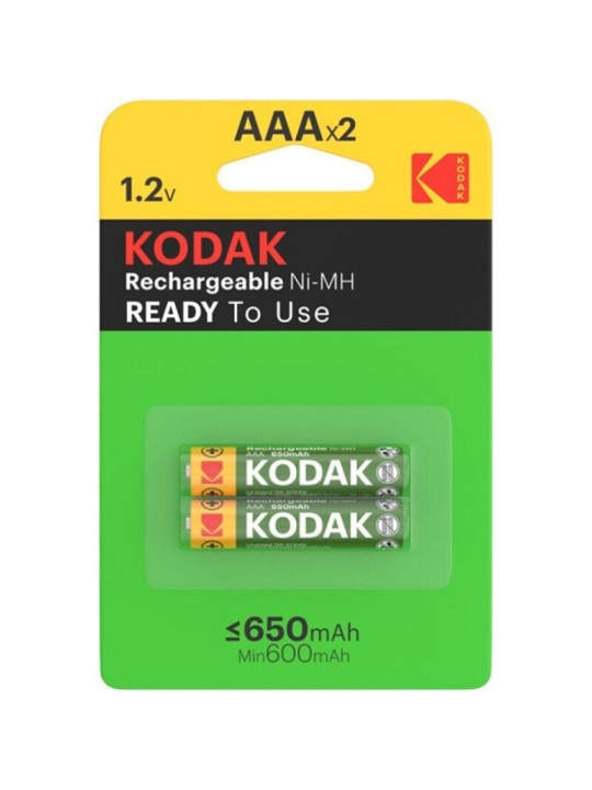 PILAS RECARGABLES AAA 650MAH KODAK - 2 UNIDADES DE LA MARCA KODAK