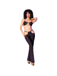CONJUNTO LINGERIE NEGRO DORADO CHILIROSE TOP Y LEGGINGS DE LA MARCA CHILIROSE SETS