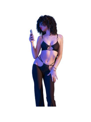 CONJUNTO LINGERIE NEGRO DORADO CHILIROSE TOP Y LEGGINGS DE LA MARCA CHILIROSE SETS