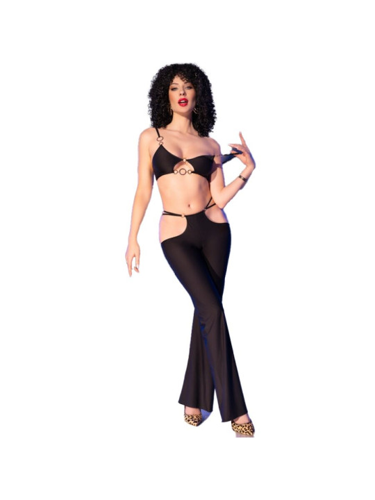 CONJUNTO LINGERIE NEGRO DORADO CHILIROSE TOP Y LEGGINGS DE LA MARCA CHILIROSE SETS