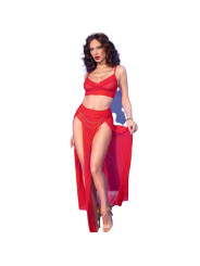 CONJUNTO LENCERÍA ROJO TOP LEGGINGS DETALLES DORADOS SENSUAL DE LA MARCA CHILIROSE SETS