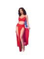 CONJUNTO LENCERÍA ROJO TOP LEGGINGS DETALLES DORADOS SENSUAL DE LA MARCA CHILIROSE SETS