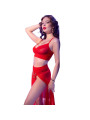 CONJUNTO LENCERÍA ROJO TOP LEGGINGS DETALLES DORADOS SENSUAL DE LA MARCA CHILIROSE SETS