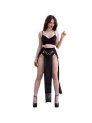 CONJUNTO LENCERÍA CHILIROSE TOP FALDA TANGA CADENAS DORADAS DE LA MARCA CHILIROSE SETS