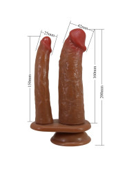 DILDO DOBLE REALISTA SILICONA SUAVE PLACER COMPARTIDO DE LA MARCA PRETTY LOVE