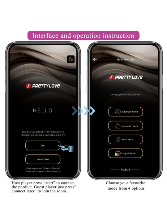 VIBRADOR CONTROL APP MORADO PRETTY LOVE LEVIATHAN DE LA MARCA PRETTY LOVE SMART