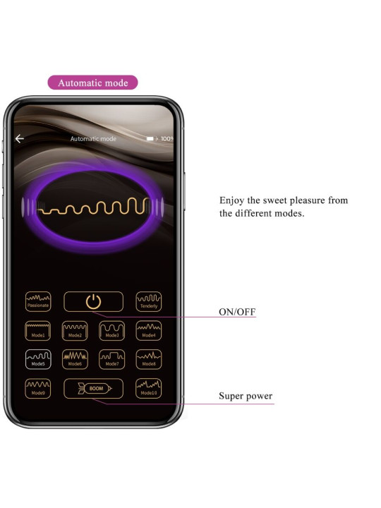 VIBRADOR CONTROL APP MORADO PRETTY LOVE LEVIATHAN DE LA MARCA PRETTY LOVE SMART