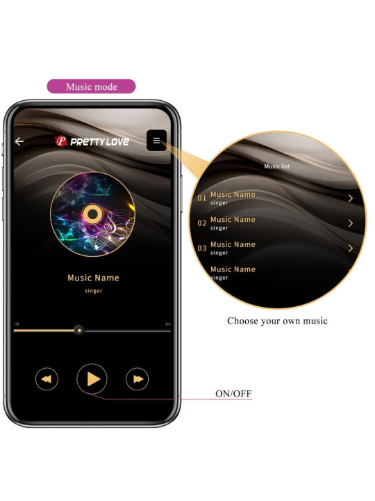 VIBRADOR CONTROL APP MORADO PRETTY LOVE LEVIATHAN DE LA MARCA PRETTY LOVE SMART