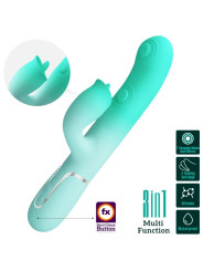VIBRADOR RABBIT DUAL 7 MODOS SILICONA VERDE AGUA GIGI DE LA MARCA PRETTY LOVE FLIRTATION