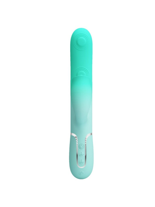 VIBRADOR RABBIT DUAL 7 MODOS SILICONA VERDE AGUA GIGI DE LA MARCA PRETTY LOVE FLIRTATION