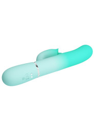 VIBRADOR RABBIT DUAL 7 MODOS SILICONA VERDE AGUA GIGI DE LA MARCA PRETTY LOVE FLIRTATION