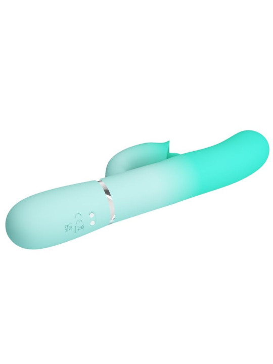 VIBRADOR RABBIT DUAL 7 MODOS SILICONA VERDE AGUA GIGI DE LA MARCA PRETTY LOVE FLIRTATION