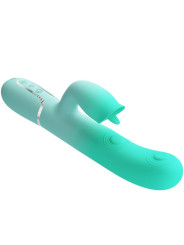 VIBRADOR RABBIT DUAL 7 MODOS SILICONA VERDE AGUA GIGI DE LA MARCA PRETTY LOVE FLIRTATION