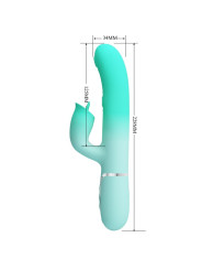 VIBRADOR RABBIT DUAL 7 MODOS SILICONA VERDE AGUA GIGI DE LA MARCA PRETTY LOVE FLIRTATION