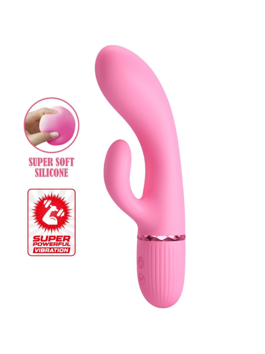 VIBRADOR RABBIT DUAL PUNTO G Y CLITORIS 10 MODOS ROSA DE LA MARCA PRETTY LOVE FLIRTATION