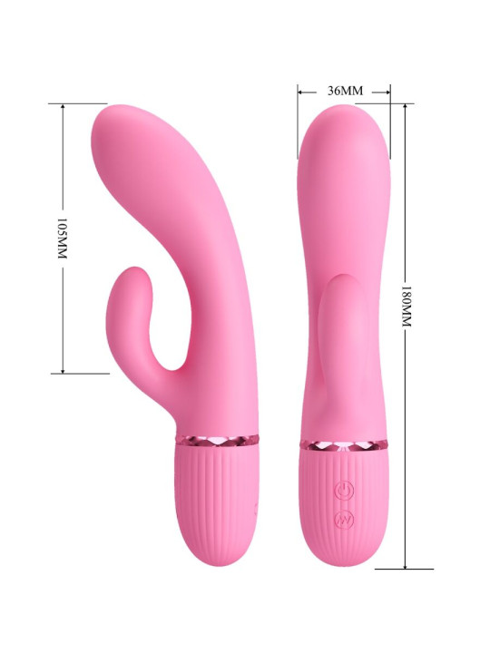 VIBRADOR RABBIT DUAL PUNTO G Y CLITORIS 10 MODOS ROSA DE LA MARCA PRETTY LOVE FLIRTATION