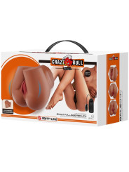MASTURBADOR REALISTA DUAL VIBRACIÓN CONTROL REMOTO DE LA MARCA CRAZY BULL