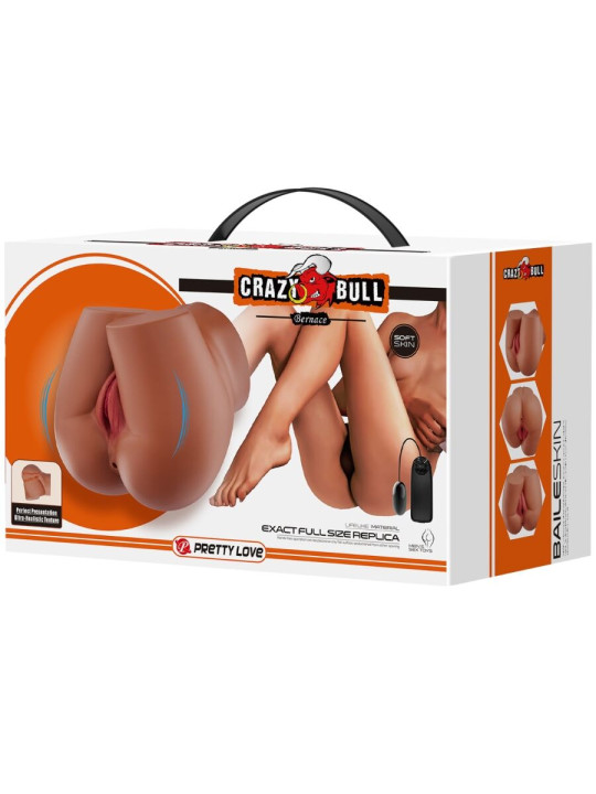 MASTURBADOR REALISTA DUAL VIBRACIÓN CONTROL REMOTO DE LA MARCA CRAZY BULL