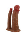FUNDA DOBLE PENE EXTENSION 4CM SILICONA SUAVE MULATO DE LA MARCA PRETTY LOVE