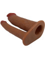 FUNDA DOBLE PENE EXTENSION 4CM SILICONA SUAVE MULATO DE LA MARCA PRETTY LOVE