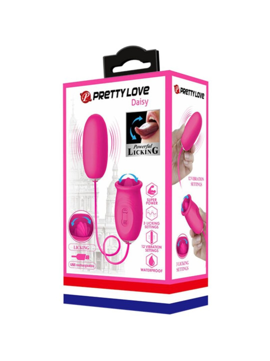 HUEVO VIBRADOR LENGUA ESTIMULADORA CLITORIS 12 MODOS DE LA MARCA PRETTY LOVE