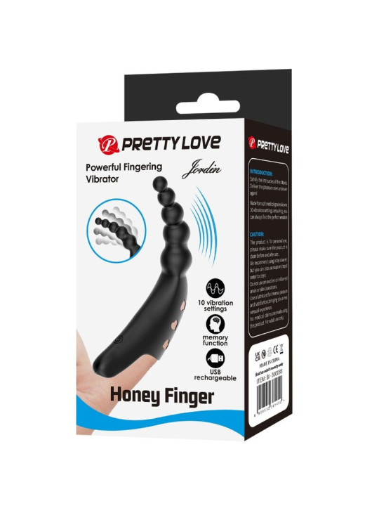 VIBRADOR DEDO PRETTY LOVE JORDIN 10 MODOS NEGRO DE LA MARCA PRETTY LOVE