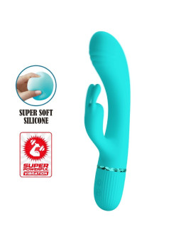 VIBRADOR RABBIT TURQUESA 10 MODOS ESTIMULACIÓN DUAL DE LA MARCA PRETTY LOVE FLIRTATION