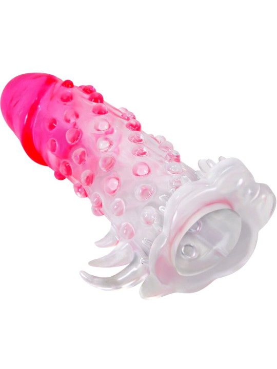 FUNDA ALARGADORA REALISTA CON ESTIMULADOR ANAL ROSA DE LA MARCA PRETTY LOVE