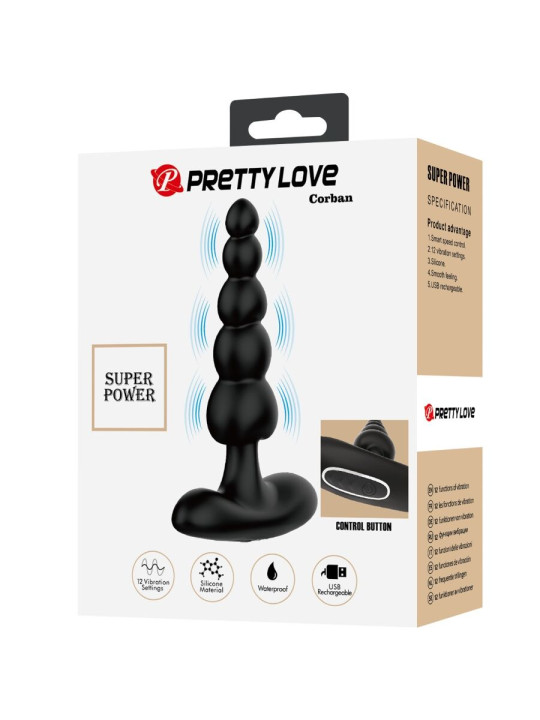 VIBRADOR ANAL RECARGABLE 10 MODOS PRETTY LOVE NEGRO DE LA MARCA PRETTY LOVE