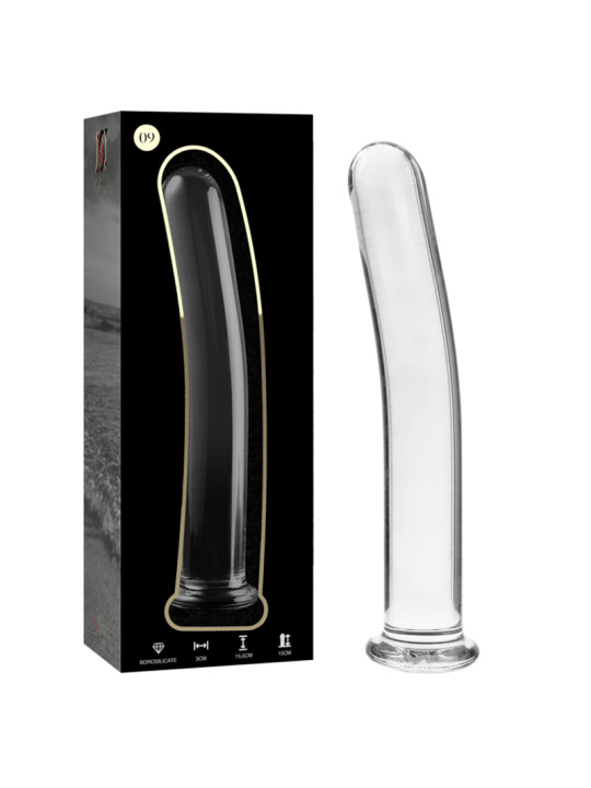 MODELO 9 DILDO CRISTAL BOROSILICATO TRANSPARENTE 15.5 CM -O- 2.5 CM DE LA MARCA NEBULA SERIES BY IBIZA